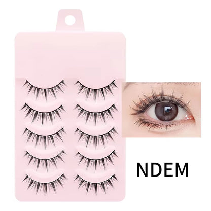 Manga-Inspired Soft Natural False Eyelashes - Thick Wispy Lashes for Daily Makeup and Special Occasions