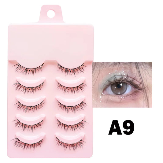 Manga-Inspired Soft Natural False Eyelashes - Thick Wispy Lashes for Daily Makeup and Special Occasions