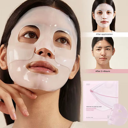 Pink Collagen Gel Salmon PDRN Facial Mask - Deep Hydrating, Moisturizing, and Firming Hydrogel Face Sheets for Balanced Skin Tone