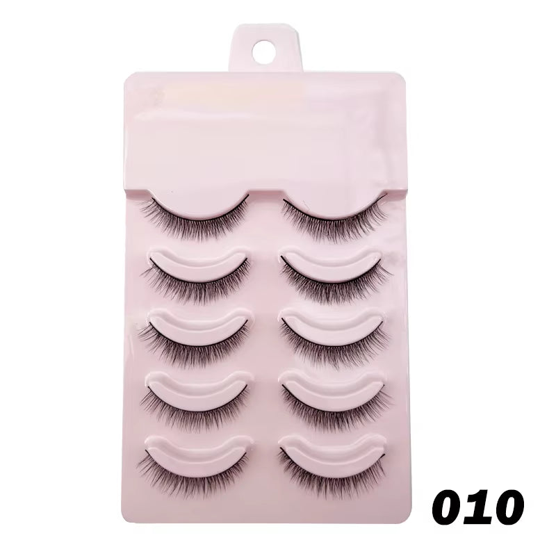Manga-Inspired Soft Natural False Eyelashes - Thick Wispy Lashes for Daily Makeup and Special Occasions