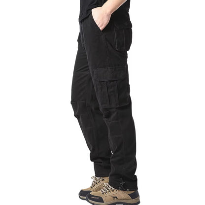 Men's Outdoor Tactical Overalls - Large Pocket Casual Jogging Pants with Elastic Waist, Made from Pure Cotton