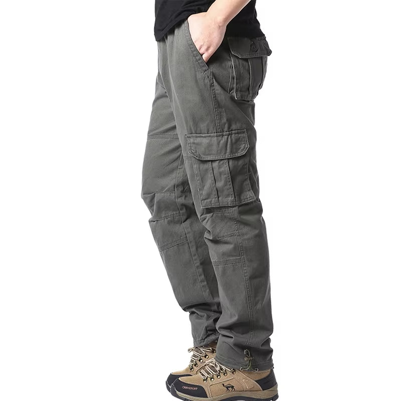 Men's Outdoor Tactical Overalls - Large Pocket Casual Jogging Pants with Elastic Waist, Made from Pure Cotton