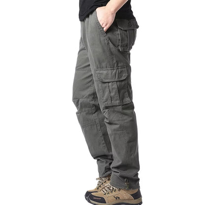 Men's Outdoor Tactical Overalls - Large Pocket Casual Jogging Pants with Elastic Waist, Made from Pure Cotton