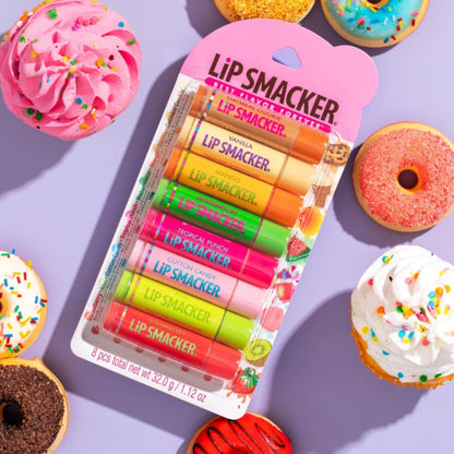 Holiday Flavored Lip Balm Assortment Pack - Oatmeal Cookie, Vanilla, Mango, Watermelon, Tropical Punch, Cotton Candy, Kiwi, Strawberry, Clear