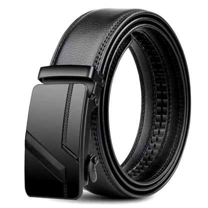Luxury Men's Genuine Leather Belt with Metal Buckle for Casual and Formal Wear