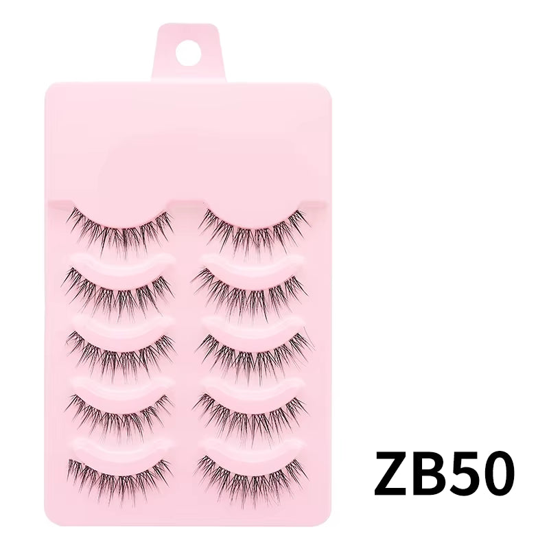 Manga-Inspired Soft Natural False Eyelashes - Thick Wispy Lashes for Daily Makeup and Special Occasions