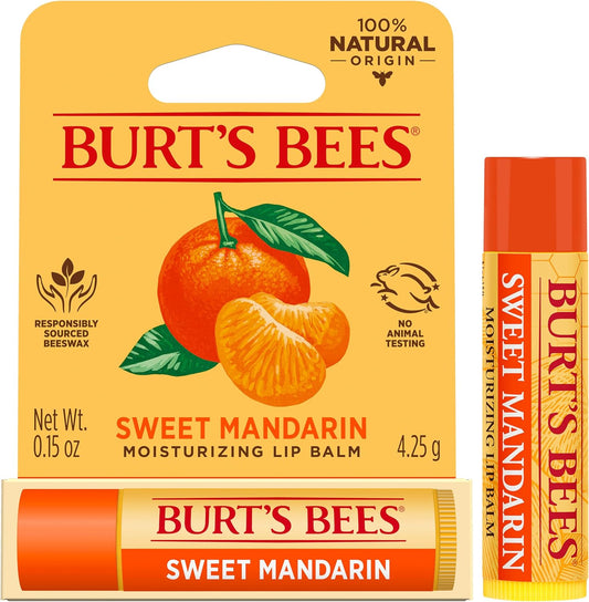 100% Natural Origin Sweet Mandarin Moisturizing Lip Balm, 4.25g Tube