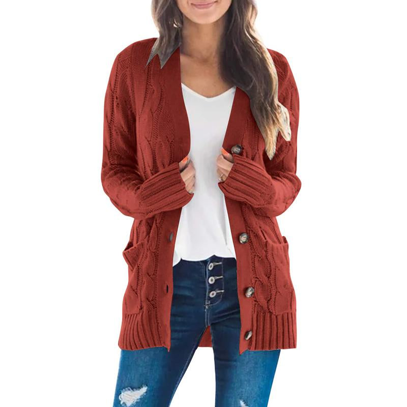 MEROKEETY Women's 2024 Fall Long Sleeve Cable Knit Open Front Cardigan with Buttons - Stylish Loose Outerwear for Everyday Wear