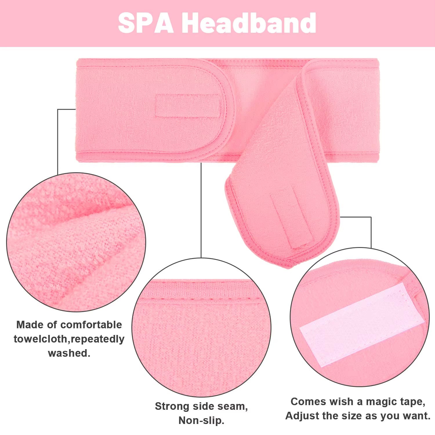 Adjustable Wide Headband for Yoga, Spa, Bath, and Makeup - Women's Cosmetic Accessory