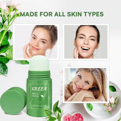 Green Tea Cleansing Stick Mask - Shrink Pores & Remove Blackheads, Deep Cleansing & Moisturizing Facial Treatment (40G)