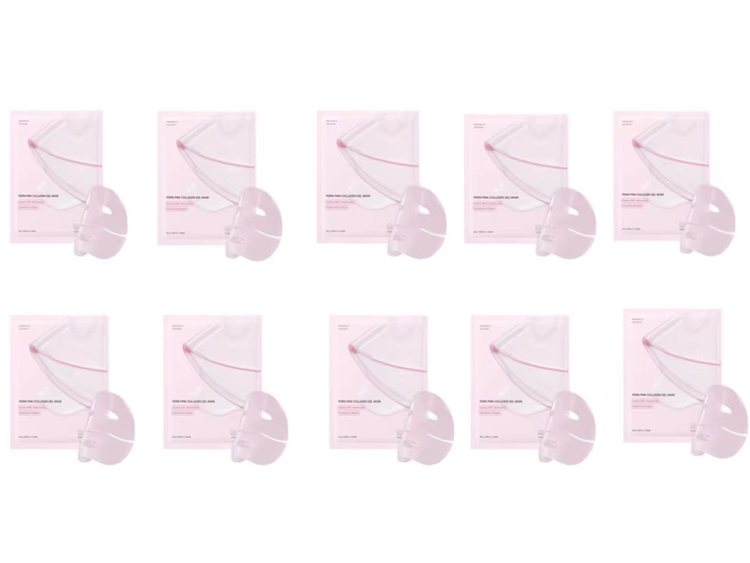 Pink Collagen Gel Salmon PDRN Facial Mask - Deep Hydrating, Moisturizing, and Firming Hydrogel Face Sheets for Balanced Skin Tone
