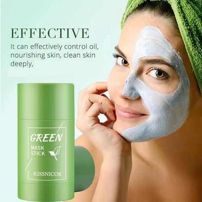 Green Tea Cleansing Stick Mask - Shrink Pores & Remove Blackheads, Deep Cleansing & Moisturizing Facial Treatment (40G)