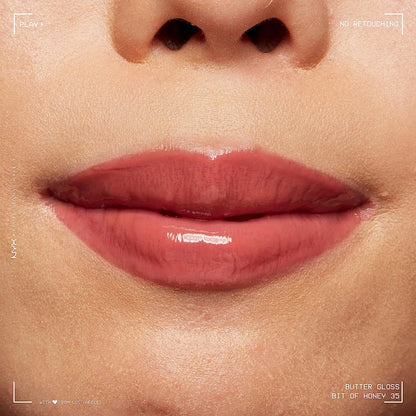 Butter Gloss Non-Sticky Lip Gloss in Bit of Honey (Peach Nude)